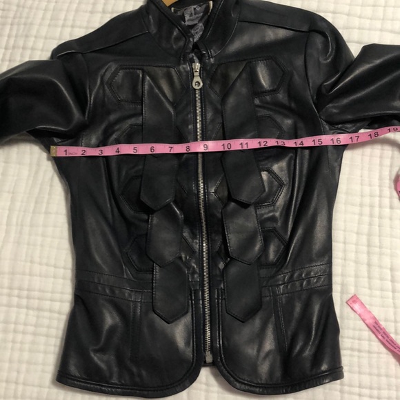 L.A.M.B. Leather Military/ Moto Jacket dark Navy - Picture 3 of 8